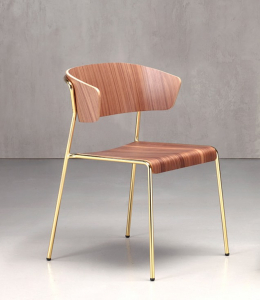 Кресло деревянное Scab Design Lisa Wood сталь, бук сатинированная латунь, орех Фото 5