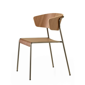 Кресло деревянное Scab Design Lisa Wood сталь, бук черный глянцевый никель, орех Фото 4