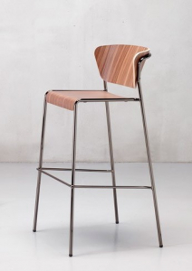 Стул барный Scab Design Lisa Wood сталь, бук черный глянцевый никель, орех Фото 5