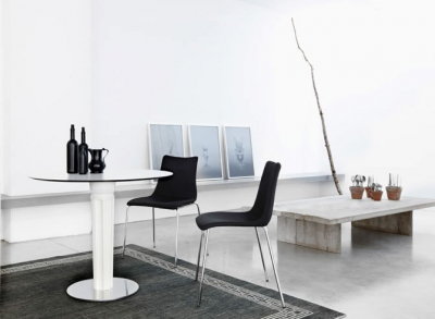 Стул с обивкой Scab Design Zebra Pop 4 legs  сталь, поликарбонат, искусственная кожа хром, черный Фото 4
