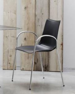 Кресло пластиковое с обивкой Scab Design Zebra Pop сталь, поликарбонат, натуральная кожа хром, черный Фото 1