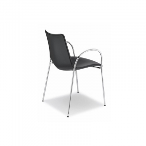 Кресло пластиковое с обивкой Scab Design Zebra Pop сталь, поликарбонат, натуральная кожа хром, черный Фото 3