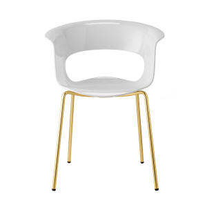 Кресло пластиковое Scab Design Miss B Antishock сталь, поликарбонат золотой, белый Фото 2
