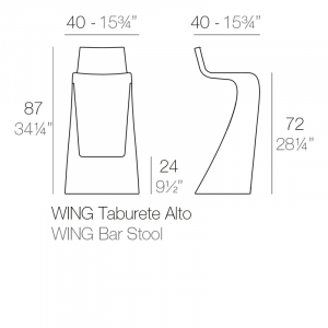 Стул пластиковый барный Vondom Wing Basic полиэтилен Фото 2