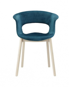 Кресло с обивкой Scab Design Natural Miss B Pop бук, поликарбонат, ткань натуральный бук, морская волна Фото 4