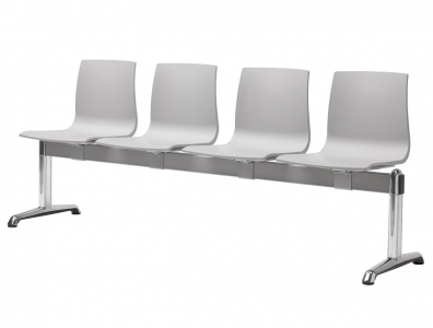 Система сидений на 4 места Scab Design Alice Bench сталь, алюминий, технополимер светло-серый Фото 1