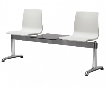 Система сидений на 2 места и столик Scab Design Alice Bench сталь, алюминий, технополимер, HPL лен Фото 1