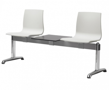 Система с двумя сиденьями и столиком Scab Design Alice Bench сталь, алюминий, технополимер, HPL лен Фото 1