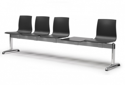 Система сидений на 4 места и столик Scab Design Alice Bench сталь, алюминий, технополимер, HPL антрацит Фото 1