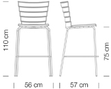 Стул пластиковый барный Et al. (Metalmobil) Bikini сталь, полипропилен Фото 2