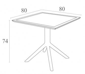 Стол пластиковый Siesta Contract Sky Table 80 сталь, пластик бежевый Фото 2