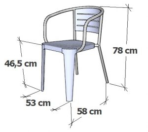 Кресло металлическое DELTA Como сталь Фото 9