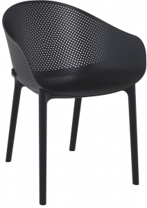 Кресло пластиковое Siesta Contract Sky стеклопластик, полипропилен черный Фото 1