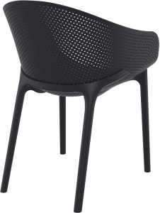 Кресло пластиковое Siesta Contract Sky стеклопластик, полипропилен черный Фото 10