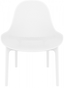 Лаунж-кресло пластиковое Siesta Contract Sky Lounge стеклопластик, полипропилен белый Фото 5