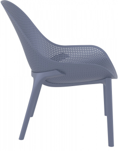 Лаунж-кресло пластиковое Siesta Contract Sky Lounge стеклопластик, полипропилен темно-серый Фото 6