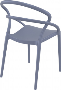 Кресло пластиковое Siesta Contract Pia стеклопластик темно-серый Фото 7