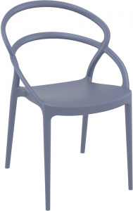 Кресло пластиковое Siesta Contract Pia стеклопластик темно-серый Фото 1