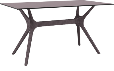 Стол пластиковый Siesta Contract Ibiza Table 140 пластик, ламинат HPL коричневый Фото 1
