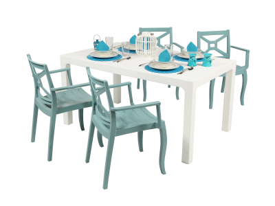 Комплект пластиковой мебели DELTA Zeus Box & Arizona полипропилен белый, голубой Фото 2