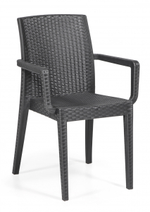 Кресло пластиковое DELTA Siena полипропилен антрацит Фото 1