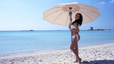 Зонт профессиональный CiCCAR Flyer алюминий, пляжный акрил бирюзовый Фото 14