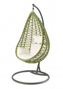 Кресло плетеное подвесное JOYGARDEN Aura Green алюминий, искусственный ротанг зеленый Фото 1