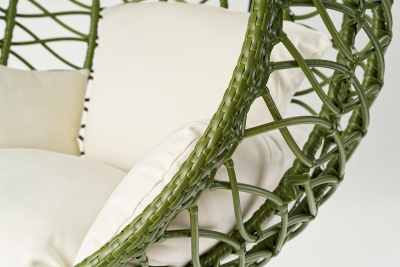 Кресло плетеное подвесное JOYGARDEN Aura Green алюминий, искусственный ротанг зеленый Фото 7