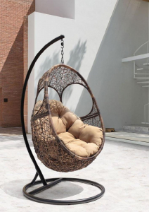 Кресло подвеcное Ecodesign Solar сталь, искусственный ротанг коричневый Фото 2