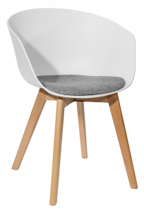 Кресло пластиковое с подушкой ST-GROUP Libra Soft пластик, бук белый Фото 1