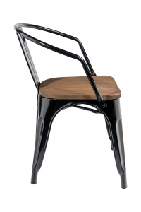 Кресло деревянное ST-GROUP Tolix дерево, сталь черный глянцевый, темное дерево Фото 3