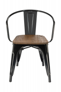 Кресло деревянное ST-GROUP Tolix дерево, сталь черный глянцевый, темное дерево Фото 2