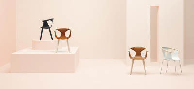Кресло деревянное с обивкой PEDRALI Fox сталь, ясень, натуральная кожа беленый ясень, коричневый Фото 12
