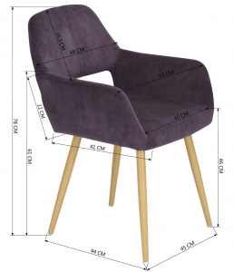 Кресло с обивкой ST-GROUP Кромвель ткань, сталь фиолетовый Фото 5