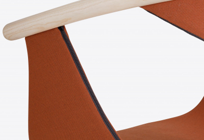 Кресло деревянное с обивкой PEDRALI Fox ясень, ткань беленый ясень, коричневый Фото 4