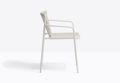 Кресло металлическое PEDRALI Tribeca сталь, роуп белый Фото 4