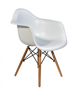 Кресло пластиковое ST-GROUP Eames DAW пластик, бук, сталь белый Фото 1