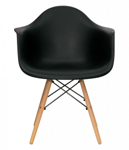 Кресло пластиковое ST-GROUP Eames DAW пластик, бук, сталь черный Фото 2