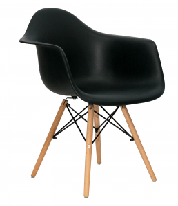 Кресло пластиковое ST-GROUP Eames DAW пластик, бук, сталь черный Фото 1