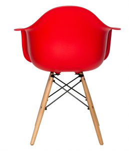Кресло пластиковое ST-GROUP Eames DAW пластик, бук, сталь красный Фото 4