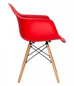Кресло пластиковое ST-GROUP Eames DAW пластик, бук, сталь красный Фото 3