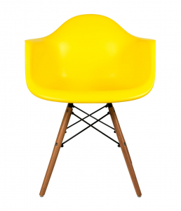 Кресло пластиковое ST-GROUP Eames DAW пластик, бук, сталь желтый Фото 2