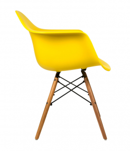 Кресло пластиковое ST-GROUP Eames DAW пластик, бук, сталь желтый Фото 3