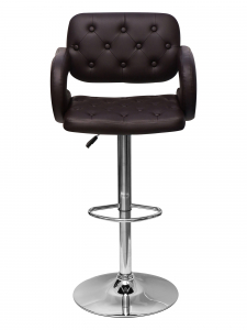 Кресло барное с обивкой ST-GROUP Бентли экокожа, сталь коричневый Фото 2