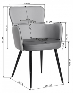 Кресло с обивкой ST-GROUP Космос экокожа, сталь серый Фото 7
