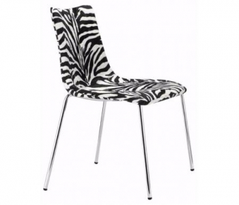 Стул пластиковый с обивкой Scab Design Zebra Pop 4 legs  сталь, поликарбонат, ткань черный, белый Фото 1