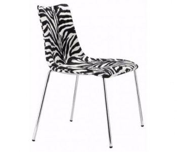 Стул с обивкой Scab Design Zebra Pop 4 legs  сталь, поликарбонат, ткань черный, белый Фото 1