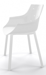 Кресло пластиковое Gaber More NA металл, технополимер белый Фото 4
