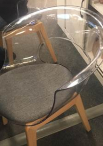 Кресло прозрачное с подушкой Scab Design Natural Miss B Antishock бук, поликарбонат, ткань натуральный бук, прозрачный, серый Фото 4