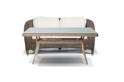 Комплект плетеной мебели 4SIS Баролло алюминий, искусственный ротанг соломенный, серо-коричневый Фото 4